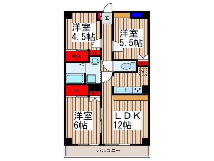 グレースマンション(3LDK/2階)の間取り写真