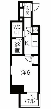 エスリード靭公園(1K/4階)の間取り写真
