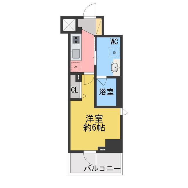 ステージグランデ相模原(1K/5階)の間取り写真