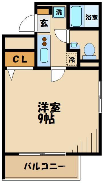 グリシーナ上北沢(1K/2階)の間取り写真
