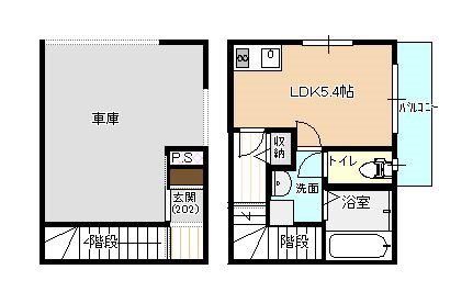 VIK貝津(ワンルーム/2階)の間取り写真
