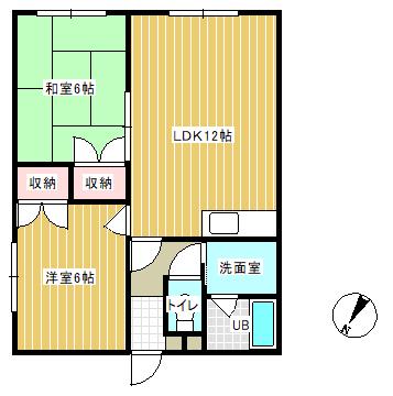 ファミール宮下通(2LDK/1階)の間取り写真
