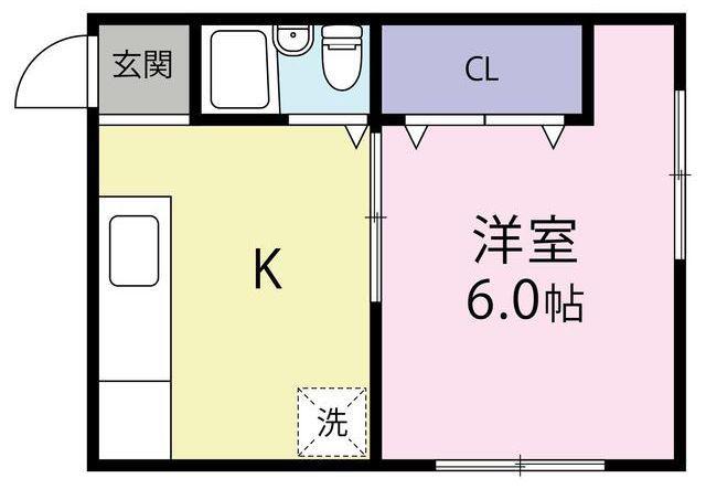 鷹番ハイツ(1K/1階)の間取り写真