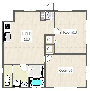 エトワール千歳台(2LDK/1階)の間取り写真