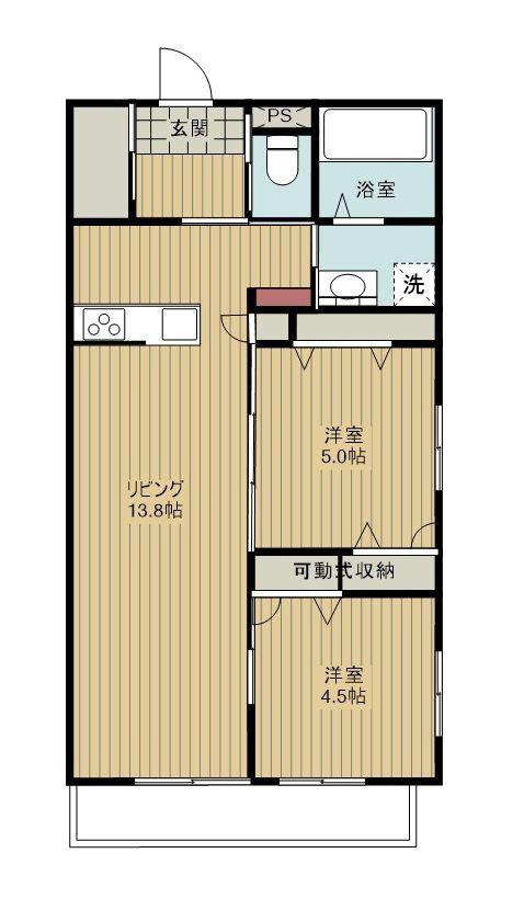RABEII(2LDK/1階)の間取り写真