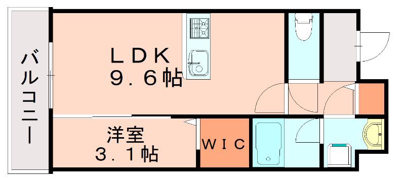 ルッシェ住吉(1LDK/8階)の間取り写真