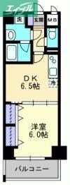 ハアラン表町(1DK/10階)の間取り写真