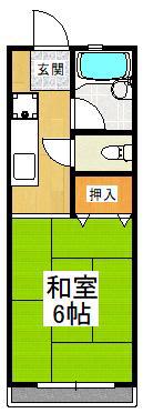 長谷川ハイツ(1K/2階)の間取り写真
