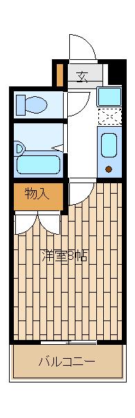 イーストパレス(1K/4階)の間取り写真