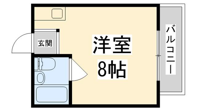 川西ハイツ(ワンルーム/1階)の間取り写真