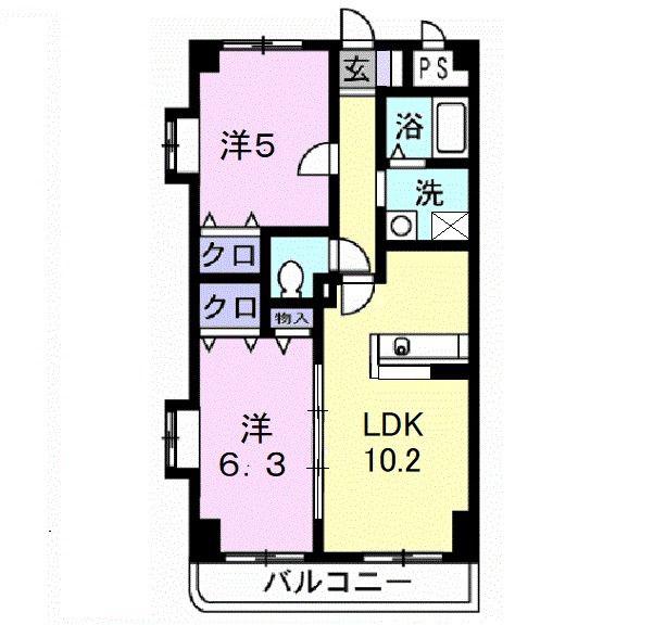 ルミエール扶桑(2LDK/3階)の間取り写真