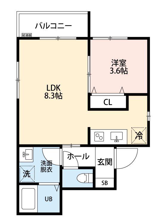 ネットケー大倉山(1LDK/3階)の間取り写真