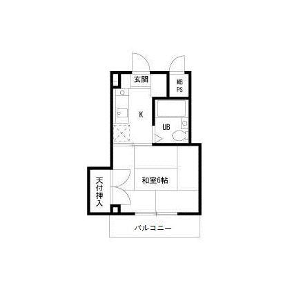 シャルムF1(1K/2階)の間取り写真
