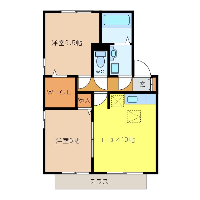 ウィルモア・サンク(2LDK/1階)の間取り写真