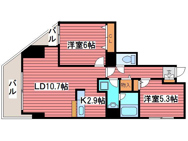 スカイアヴェニュー広和NO15(2LDK/2階)の間取り写真