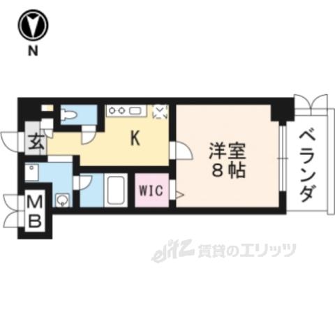 アゼリア五条御前(1K/5階)の間取り写真