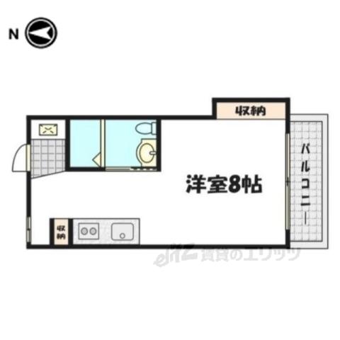 紫野ハイツ(ワンルーム/4階)の間取り写真