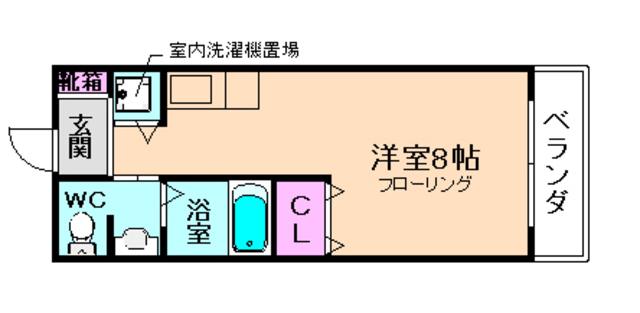 ヴィラ・ジョルナータ(ワンルーム/4階)の間取り写真