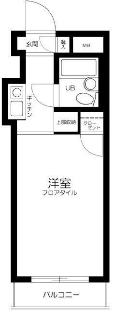 スカイコート品川第2(1K/3階)の間取り写真