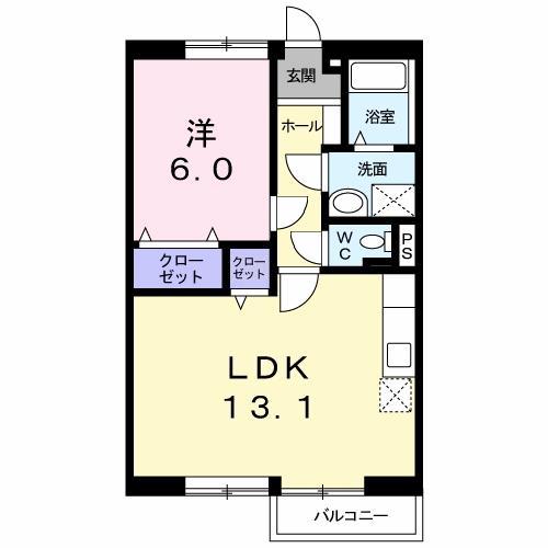 HOME・Y(1LDK/2階)の間取り写真