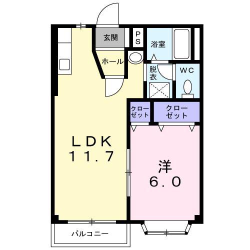 メゾンセレッソ(1LDK/1階)の間取り写真
