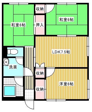 和廣ビル(3LDK/3階)の間取り写真