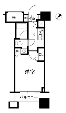 パレステュディオ神楽坂CITYTOWER(1K/5階)の間取り写真