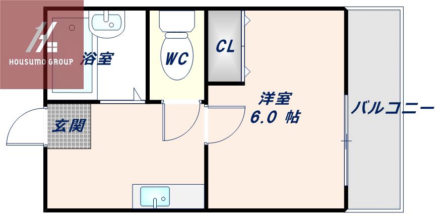 大宝新深江CTスクエア(1K/1階)の間取り写真