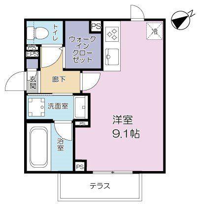 グランディール(ワンルーム/1階)の間取り写真
