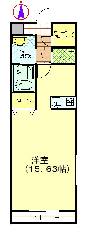 SUN GARDEN(1K/2階)の間取り写真
