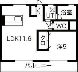 神谷BLD(1LDK/8階)の間取り写真
