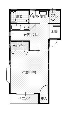 ベルクハウス青葉台(1K/2階)の間取り写真