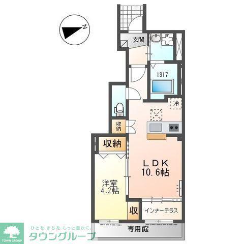 GRAN COSTA II(1LDK/1階)の間取り写真