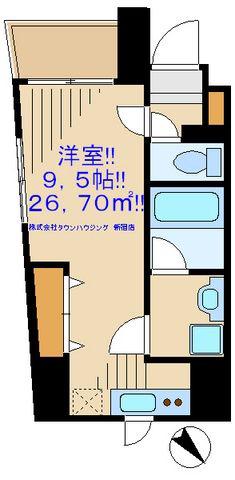 カスタリア新宿御苑(ワンルーム/9階)の間取り写真