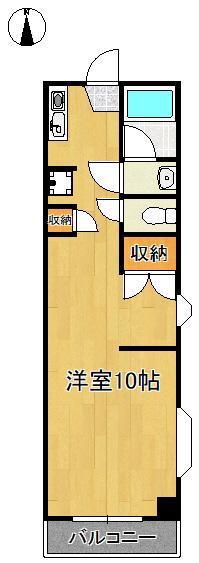ベルハウス穴生(1K/3階)の間取り写真