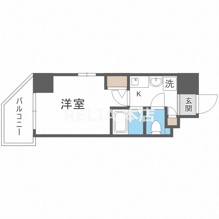 エスリード上本町北(1K/8階)の間取り写真