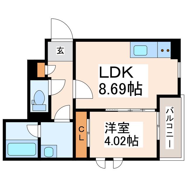 TOMORIE M2(1LDK/2階)の間取り写真