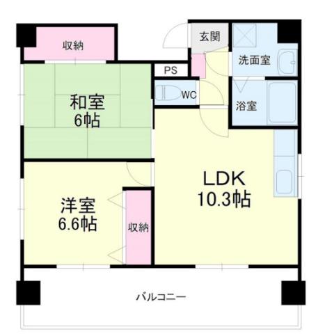 グレイス第8マンション(2LDK/7階)の間取り写真