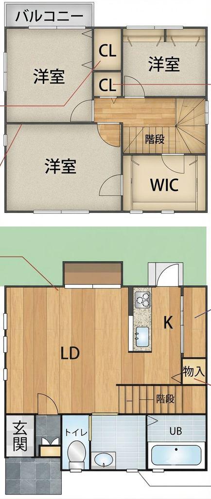 DUO S.K SQUAR G(3LDK/1階)の間取り写真