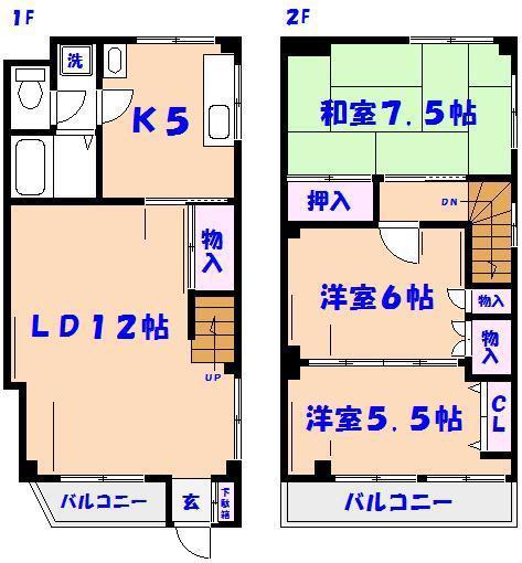 本中山ハイム(3LDK/1階)の間取り写真