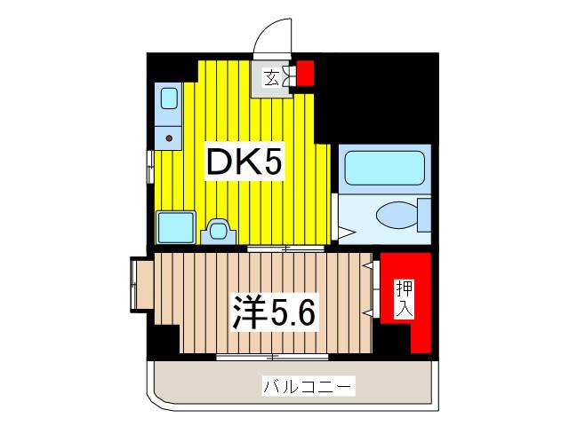 サンルビーASAHI(1DK/2階)の間取り写真