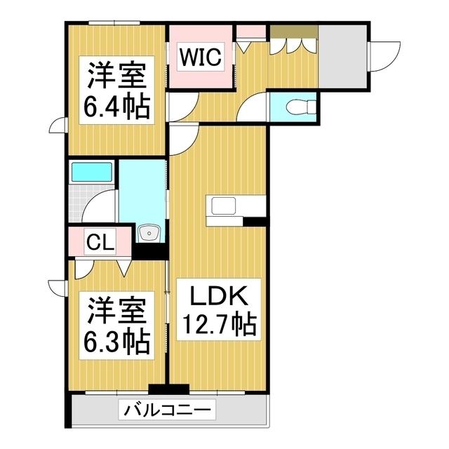 シャーメゾン スリアン(2LDK/3階)の間取り写真