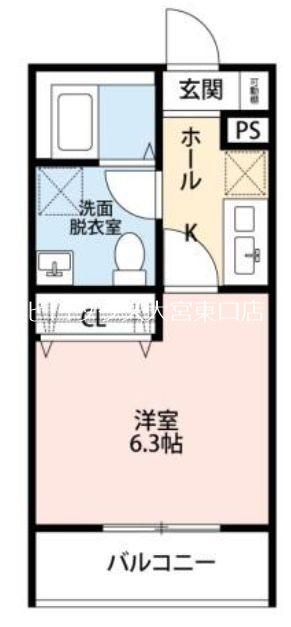 ルナモンド大和田(1K/2階)の間取り写真