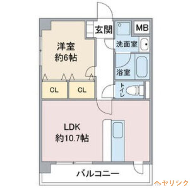 ルーチェ庄内緑地(1LDK/2階)の間取り写真