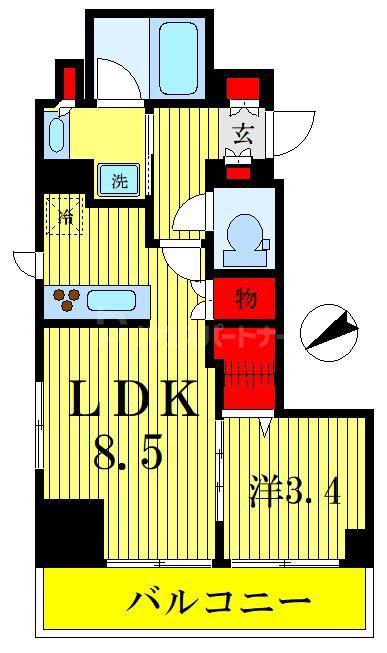Jワザック押上エクセレント(1LDK/7階)の間取り写真