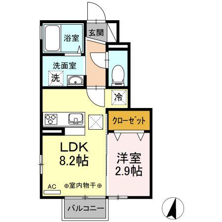 サニーフラットII(1LDK/1階)の間取り写真