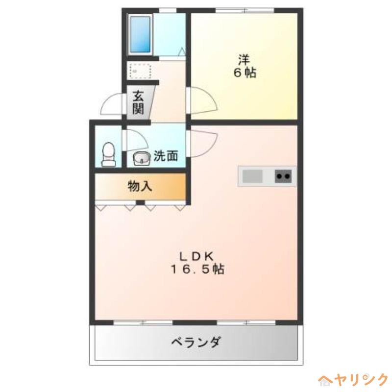 ピアネーズ上社2号棟(1LDK/1階)の間取り写真