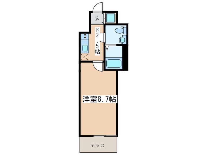 EXAM下北沢(1K/B1階)の間取り写真