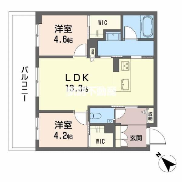 シャーメゾン トレゾール(2LDK/3階)の間取り写真