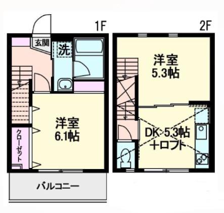 エフコート(2DK/1階)の間取り写真